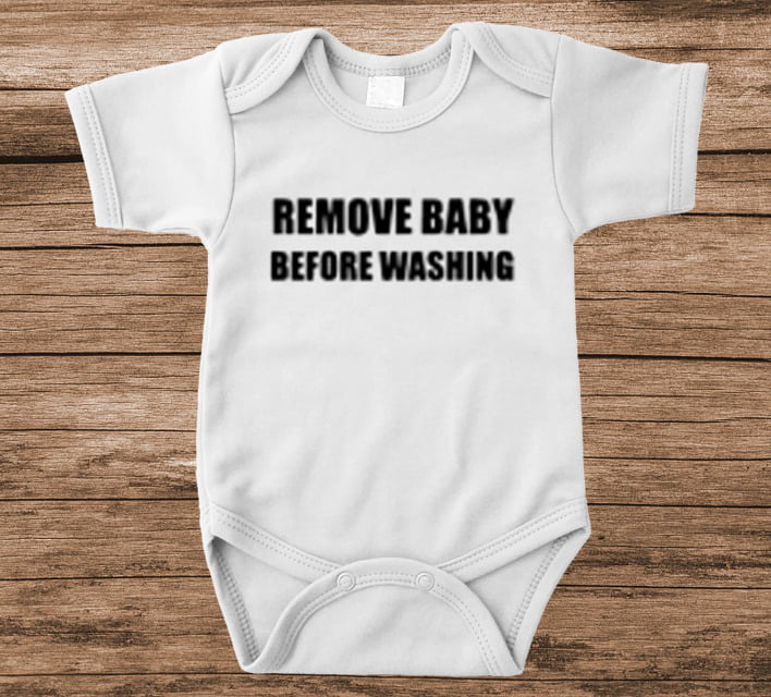 Rompertje met tekst - remove baby before washing