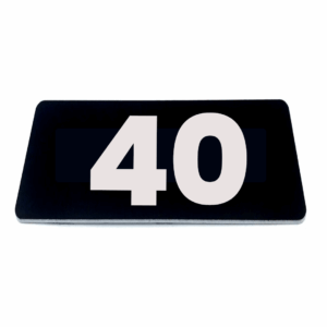 Nummerplaatje 40 - 80 x 50 x 1,6 mm - Zwart/wit - incl. 3M-tape