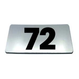 Nummerplaatje 72 - 80 x 50 x 1,6 mm - RVS-look geborsteld - Incl. 3M-tape