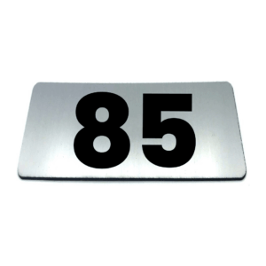 Nummerplaatje 85 - 80 x 50 x 1,6 mm - RVS-look geborsteld - Incl. 3M-tape