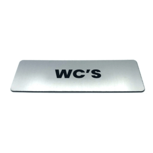 Deurbordje met Tekst wc's - Formaat 150 mm x 50 mm x 1,6 mm - Incl. plakstrip