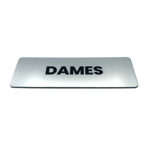 Deurbordje met Tekst dames - Formaat 150 mm x 50 mm x 1,6 mm - Incl. plakstrip