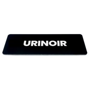 Deurbordje met tekst urinoir - Zwart/wit - Formaat 150 x 50 mm x 1,6mm - incl. plakstrip