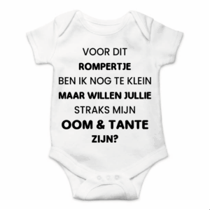 Rompertje met Tekst - Willen jullie mijn oom & tante zijn?