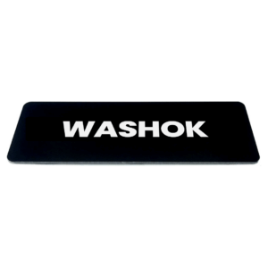 Deurbordje met tekst washok - Zwart/wit - Formaat 150 x 50 mm x 1,6mm - incl. plakstrip