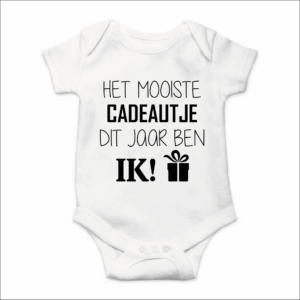 Rompertje met Tekst - Het mooiste Cadeautje - Zwangerschaps aankondiging - Coming Soon Rompertje - Wit/Zwart