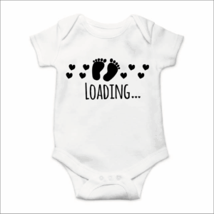 Rompertje met Tekst - Baby loading - Zwangerschaps aankondiging - Coming Soon Rompertje - Wit/Zwart