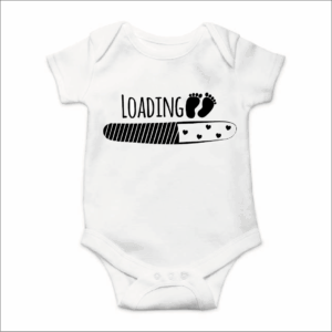 Rompertje met Tekst - Baby loading met balk - Zwangerschaps aankondiging - Coming Soon Rompertje - Wit/Zwart