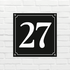 Huisnummerbord Mat zwart Deluxe - Nummer 27 - incl. bevestiging
