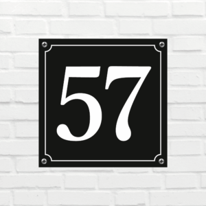 Huisnummerbord Mat zwart Deluxe - Nummer 57 - incl. bevestiging