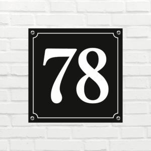 Huisnummerbord Mat zwart Deluxe - Nummer 78 - incl. bevestiging