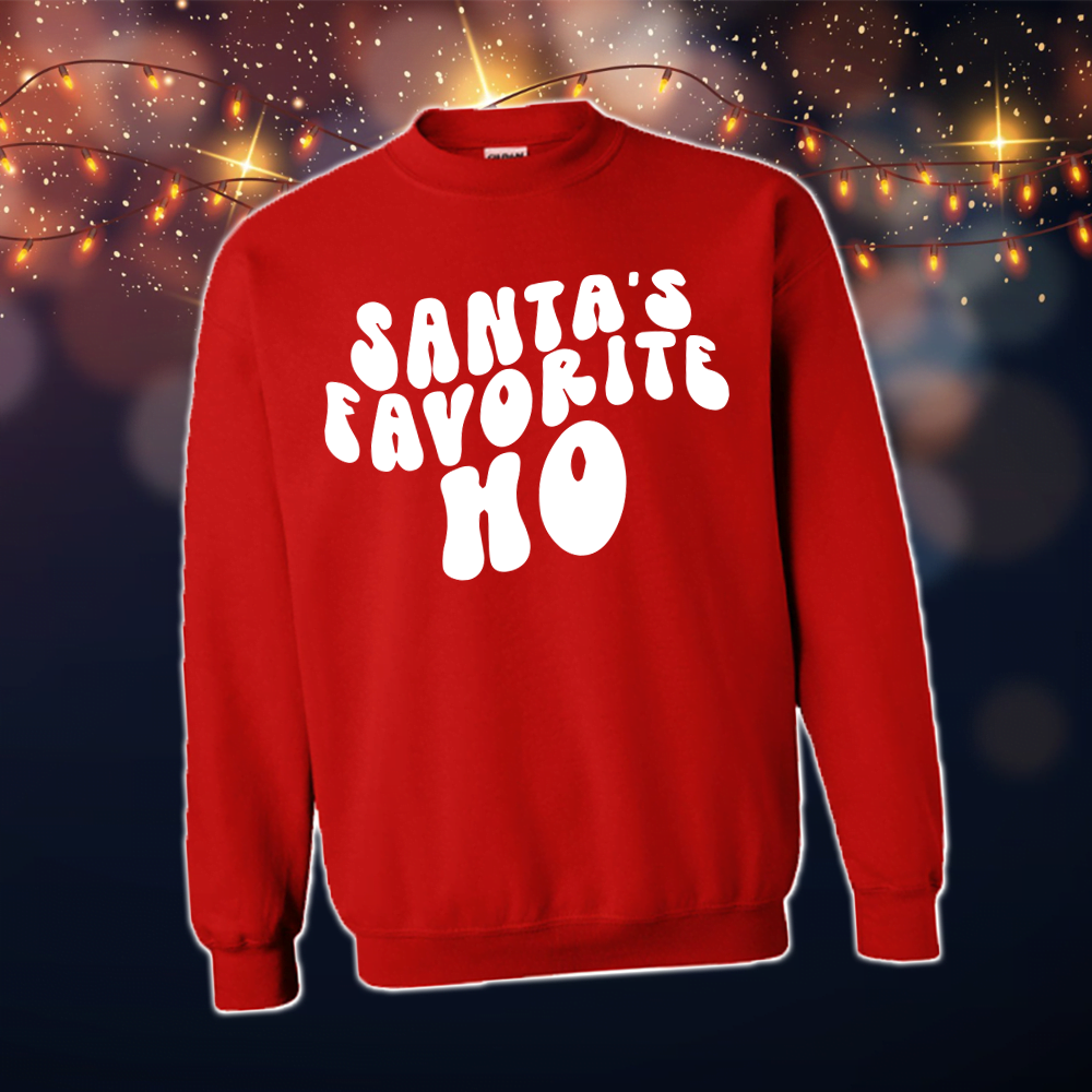 Foute Kersttrui Dames & Heren - Kersttrui met tekst "Santa's favorite Ho"