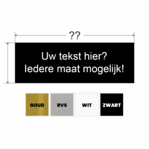 Gegraveerd naamplaatje zelf samenstellen
