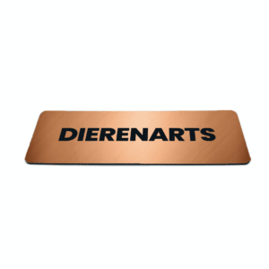 Deurbordje Brons/Koper-look met tekst dierenarts - Formaat 150 x 50 mm x 1,6 mm - Zelfklevend