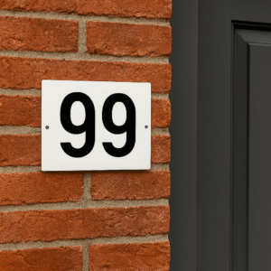 Huisnummerbord Wit